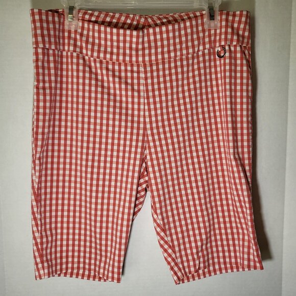 Rafaella Pants - Rafaella Comfort Stretch Pull On Bermuda Shorts Size 16 Dubarry Red